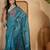 teal blue eroad silk blend saree with digital floral print soft lightweight ethnic festive saree