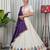 White Navratri Special Embroidered Lehenga Choli with Purple Dupatta