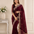 Maroon Color Embroidery all over Star Georgette Saree