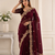 Maroon Color Embroidery all over Star Georgette Saree