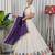 White Navratri Special Embroidered Lehenga Choli with Purple Dupatta