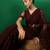 Burgundy embroidered work net saree with floral design