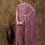 Mauve embroidered work net saree with floral design