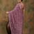 Mauve embroidered work net saree with floral design
