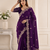 Purple Color Embroidery all over Star Georgette Saree