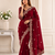 Red Color Embroidery all over Star Georgette Saree