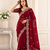 Red Color Embroidery all over Star Georgette Saree
