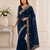 Teal Color Embroidery all over Star Georgette Saree