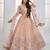 Peach Net sequin embroidered lehenga set with choli and Dupatta