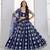 Navy Blue Net sequin embroidered lehenga set with choli and Dupatta