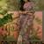 pink linen cotton blend digital printed saree with leaf motifs