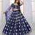 Navy Blue Net sequin embroidered lehenga set with choli and Dupatta