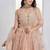 Peach Net sequin embroidered lehenga set with choli and Dupatta