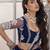 Navy Blue Net sequin embroidered lehenga set with choli and Dupatta