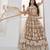 Beige Net sequin embroidered lehenga set with choli and Dupatta