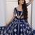 Navy Blue Net sequin embroidered lehenga set with choli and Dupatta
