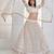 Off White Net sequin embroidered lehenga set with choli and Dupatta