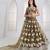 Mehandi Green Net sequin embroidered lehenga set with choli and Dupatta