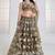 Mehandi Green Net sequin embroidered lehenga set with choli and Dupatta
