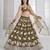 Mehandi Green Net sequin embroidered lehenga set with choli and Dupatta