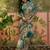 teal linen cotton blend digital printed floral saree