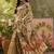 beige linen cotton blend digital printed ethnic motif saree