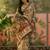 beige linen cotton blend digital printed ethnic motif saree