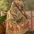 beige linen cotton blend digital printed ethnic motif saree