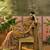 mustard linen cotton blend digital printed floral saree