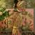 mustard linen cotton blend digital printed floral saree