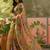 mustard linen cotton blend digital printed floral saree