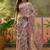 mauve linen cotton blend digital printed ethnic motif saree