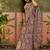 mauve linen cotton blend digital printed ethnic motif saree