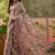 mauve linen cotton blend digital printed ethnic motif saree