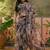 purple linen cotton blend digital printed abstract saree