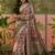pink linen cotton blend digital printed floral saree