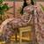 grey linen cotton blend digital printed floral saree
