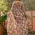 grey linen cotton blend digital printed floral saree