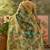 green linen cotton blend digital printed abstract saree
