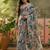 multicolour linen cotton blend digital printed abstract saree