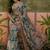 multicolour linen cotton blend digital printed abstract saree