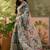 multicolour linen cotton blend digital printed abstract saree