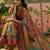 multicolour linen cotton blend digital printed bandhani saree
