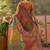 multicolour linen cotton blend digital printed bandhani saree
