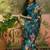 blue linen cotton blend digital printed floral saree