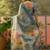 steel grey linen cotton blend digital printed floral saree