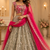 olive Green color sequins dori zari work georgettete lehenga Choli set 