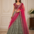 olive Green sequins dori zari georgettete lehenga Choli set 