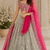 olive Green color sequins dori zari work georgettete lehenga Choli set 