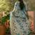 pastel blue linen cotton blend digital printed floral saree